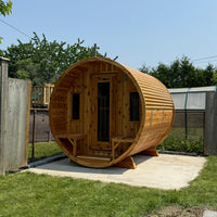6' Red Cedar Panoramic Barrel Sauna With 2' Porch - alternate view 6