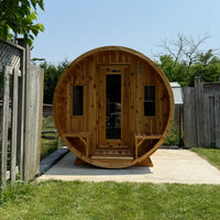 6' Red Cedar Panoramic Barrel Sauna With 2' Porch - alternate view 4