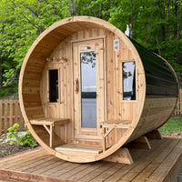 8' Red Cedar Barrel Sauna With 2' Porch - alternate view 2