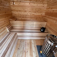8' Red Cedar Cube Sauna With 2' Porch - interior