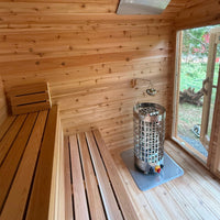 8' Red Cedar Modern Cabin Sauna With 2' Porch - window detail