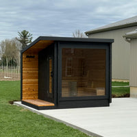 8' Red Cedar Modern Panoramic Sauna With 2' Porch - alternate view 2