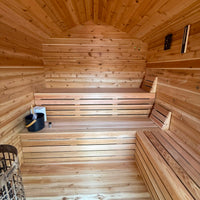 8' Red Cedar Classic Cabin Sauna - interior, bench detail