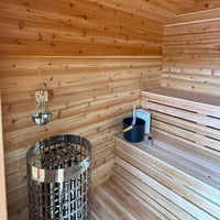 8' Red Cedar Classic Cabin Sauna - interior