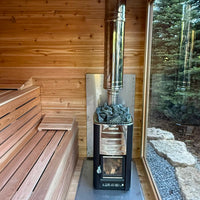 6' Red Cedar Mini Modern Panoramic Sauna - interior