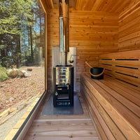 6' Red Cedar Mini Modern Panoramic Sauna - interior