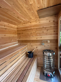 6' Red Cedar Mini Modern Panoramic Sauna - heater