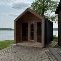 8' Red Cedar Modern Cabin Sauna With 2' Porch - alternate view 3