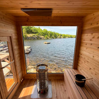 8' Red Cedar Modern Panoramic Sauna With 2' Porch - window detail