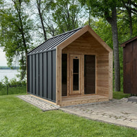 8' Red Cedar Modern Cabin Sauna With 2' Porch - alternate view 2