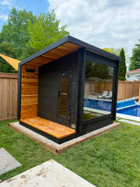 8' Red Cedar Modern Panoramic Sauna With 2' Porch - alternate view 5