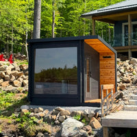 8' Red Cedar Modern Panoramic Sauna With 2' Porch - alternate view 6