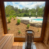 8' Red Cedar Modern Panoramic Sauna With 2' Porch - window detail