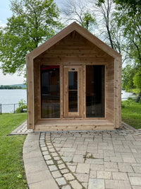8' Red Cedar Modern Cabin Sauna With 2' Porch - alternate view 4