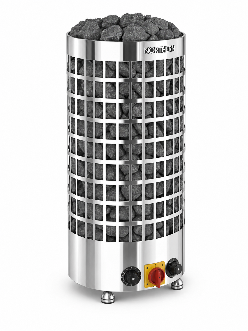 Stainless steel electric Wi-Fi sauna heater, 9 kW, side view