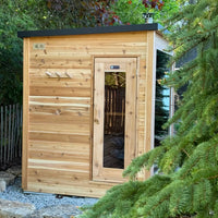 6' Red Cedar Mini Modern Panoramic Sauna - window detail