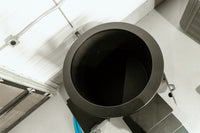 Looking down into the empty ice bath tub